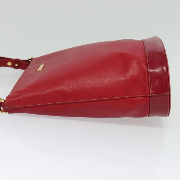 Burberrys Shoulder Bag Leather Red Gold - Picture 5 of 14